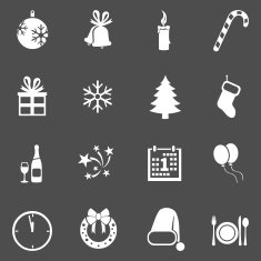 Vector Set of New Year and Christmas Icons N26
