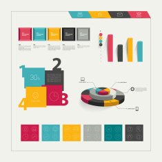 Set of flat infographic elements N7