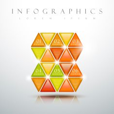 glossy triangle graphic infographic elements