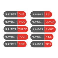Number set button red N2