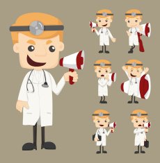 Set of doctor with loud speaker