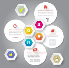 Circle and hexagons template