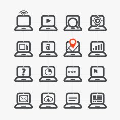 Different laptop icons set