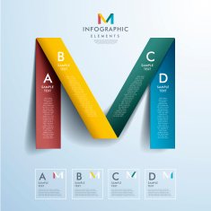 abstract 3d paper infographics N134