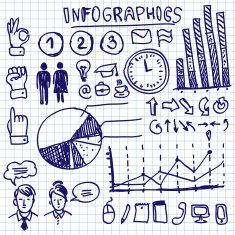 Info graphics doodle set N2