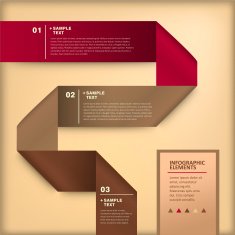 abstract 3d origami paper infographics N24