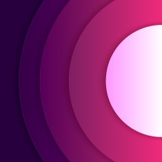Abstract purple and violet paper round shapes background