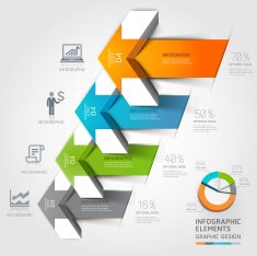 3d step up arrow staircase diagram business N7