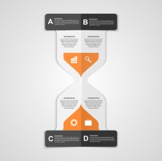 Infographics hourglass design paper style concept