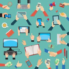 Set of hands flat design N2