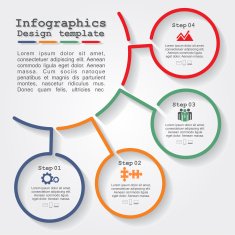 Infographic report template with lines and icons Vector N39