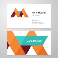 Modern letter M Business card template