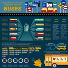 Public transportation ingographics Buses N12