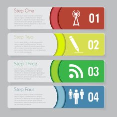 Design number banners template graphic or website layout N46