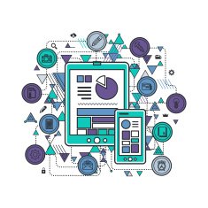 Flat UI Infographic Elements - Smartphone & Tablet N2