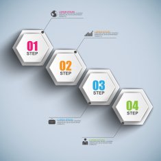 Abstract 3D paper Infographic N96