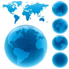 Transparent glossy globes