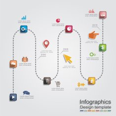 Infographic report template with lines and icons Vector N40