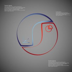 Rounded infographic consists of two parts on dark