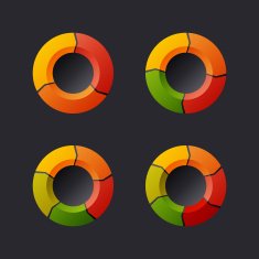 Circular Chart Template Set Vector N4