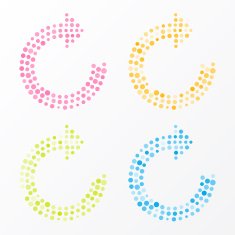 refresh symbol composed of colorful dots N2