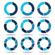 Set icons circle arrows Circular diagram N2