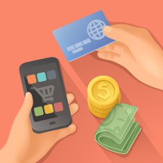 Payments flat design vector illustration