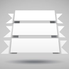 Infographic vector 3D white ribbons
