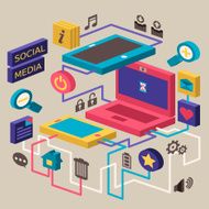 flat design concept of social media N3