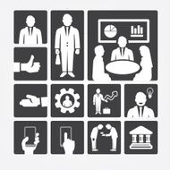 Business icons management and human resources N3