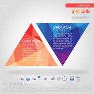 triangle banner and business icon