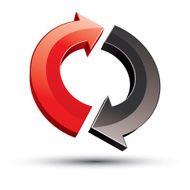 3d loop 2 arrows abstract icon