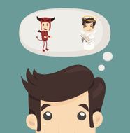 Businessman wills with devil and an angel N4