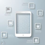 White Smartphone With Apps Infographic