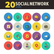 Social network icons on circles