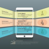 Info graphic smart phone screen design style