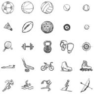 Vector Set of Sketch Sports Icons N2
