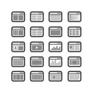 Different web browser icons set with page templates Design elements