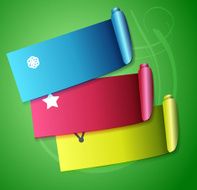 Colorful scroll ribbons infographic design