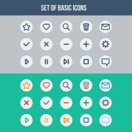 Flat UI design elements - set of basic web icons N7