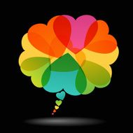 Hearts in the form of a speech bubble N3