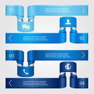 Set of blue infographic