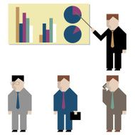 businessman color vector set