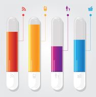 colorful infographic test tubes for business
