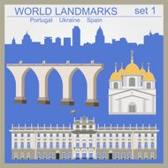 World landmarks icon set Elements for creating infographics N6