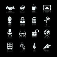 Business office supplies pictograms set N4