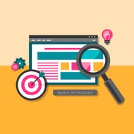 flat design of search optimization N3