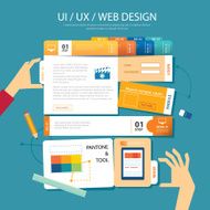 web design ui ux wireframe concept flat design