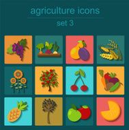 Set agriculture farming icons N5