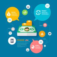 Cash and Finance infographic template N2